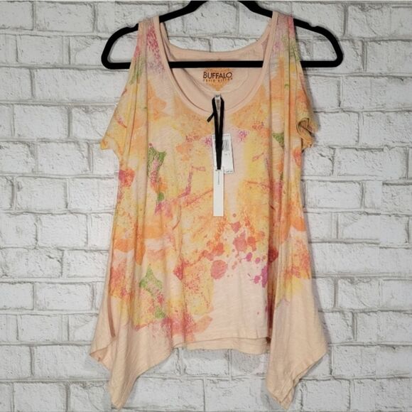 NWT Buffalo David Britton Cold Shoulder Asymmetrical Tee - Picture 1 of 13